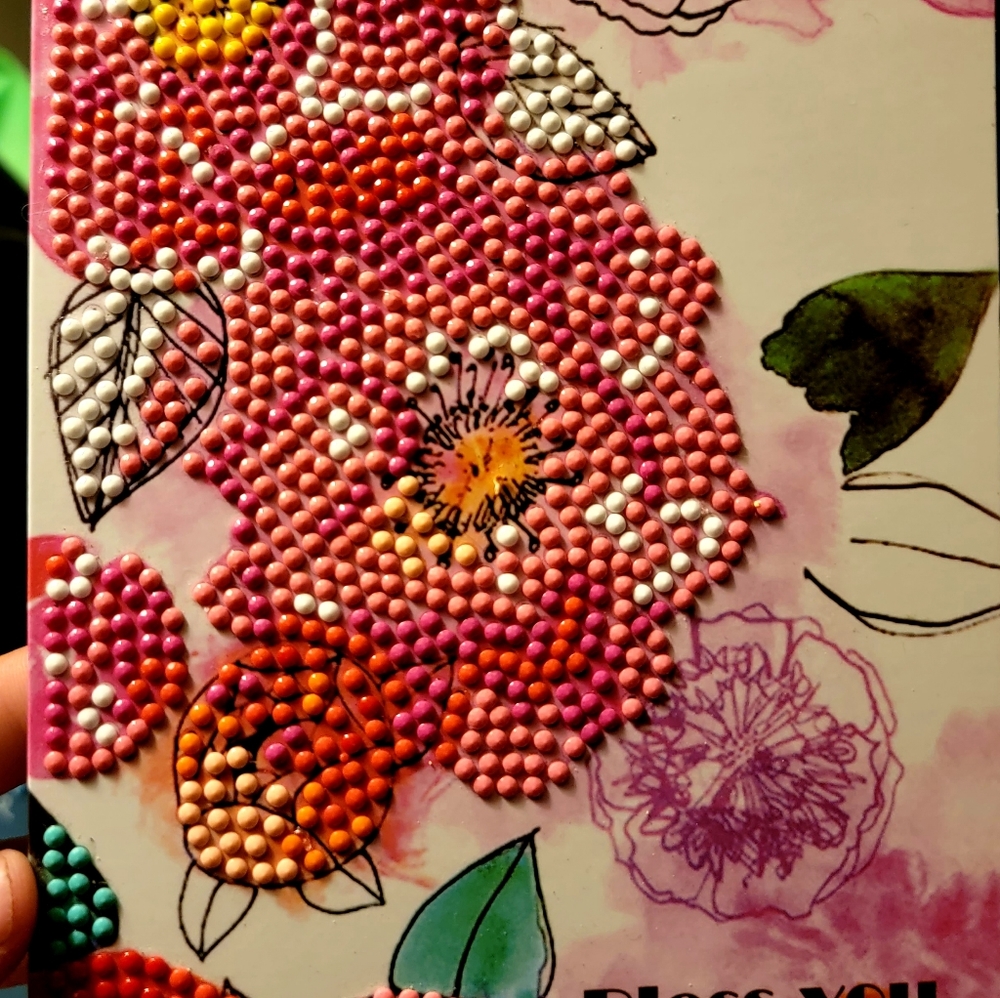 Bless You Flower Card Floral Pink Red Yellow White - Picture 2 of 6